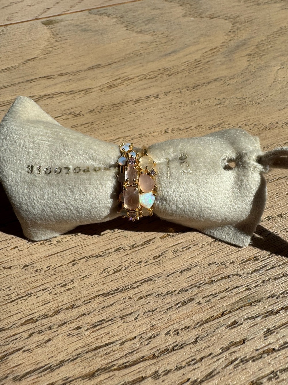 ANTHROPOLOGIE OCTOBER BIRTH MONTH SET OF RINGS Sz: 5